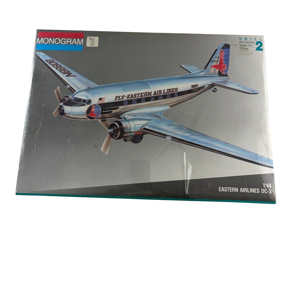 Vintage Monogram 5610 Eastern Airline DC-3 1:48 Scale Model Kit Skill 2 Sealed